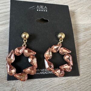 AREA Rose Crystal Drop Earrings